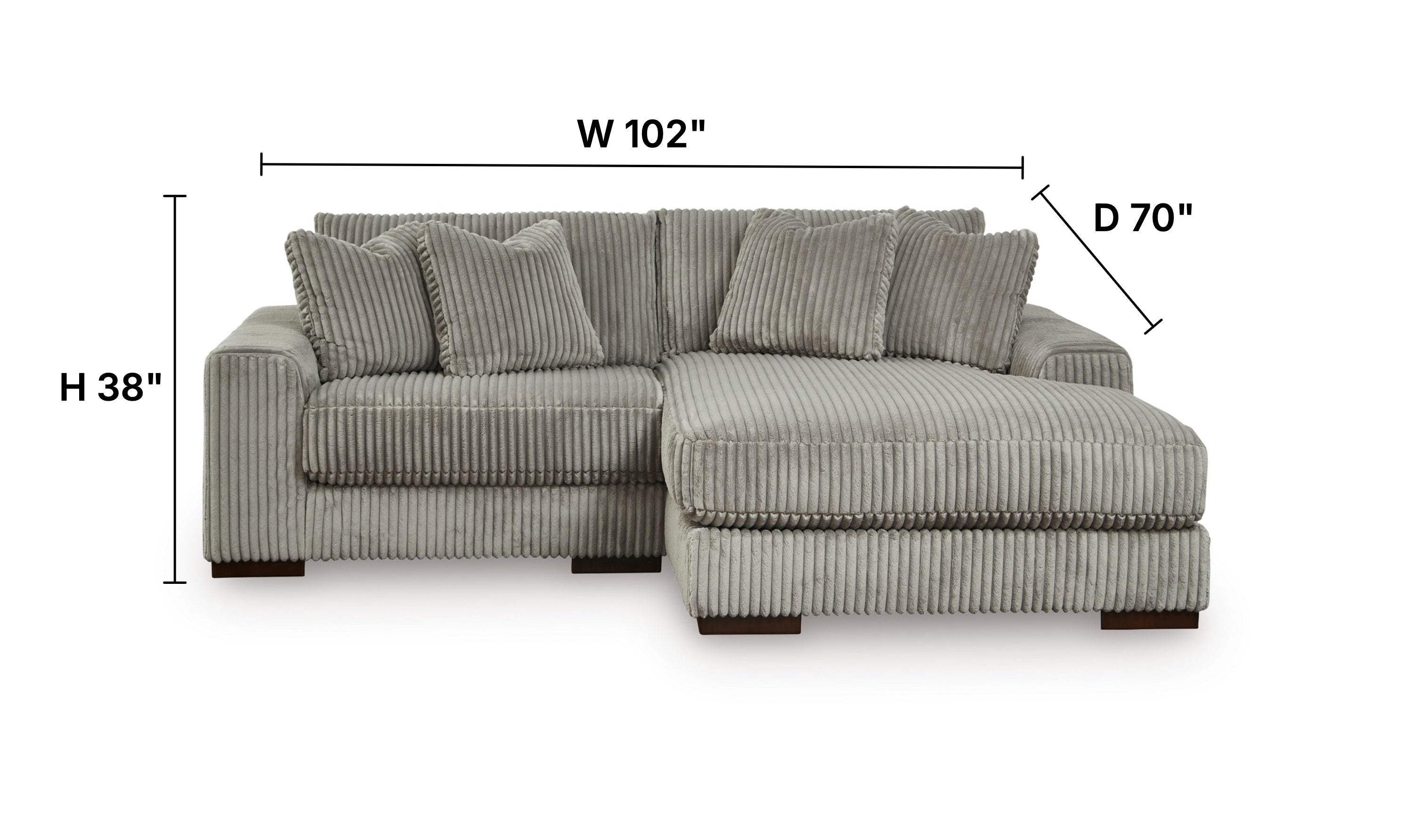 Modern Heritage Lindyn 2 Piece Fabric Sectional Sofa with Chaise Option-Jennifer Furniture