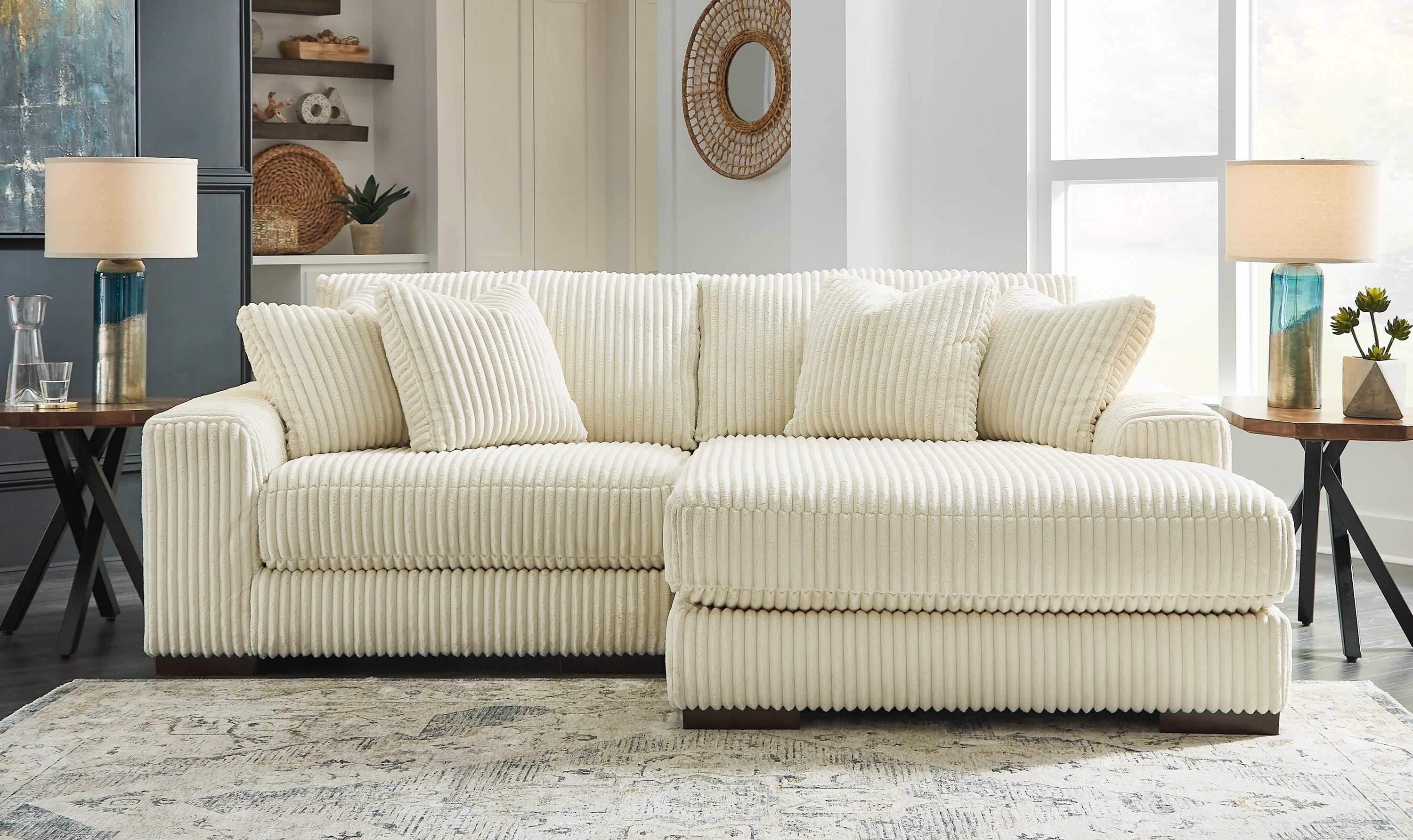 Modern Heritage Lindyn 2 Piece Fabric Sectional Sofa with Chaise Option-Jennifer Furniture