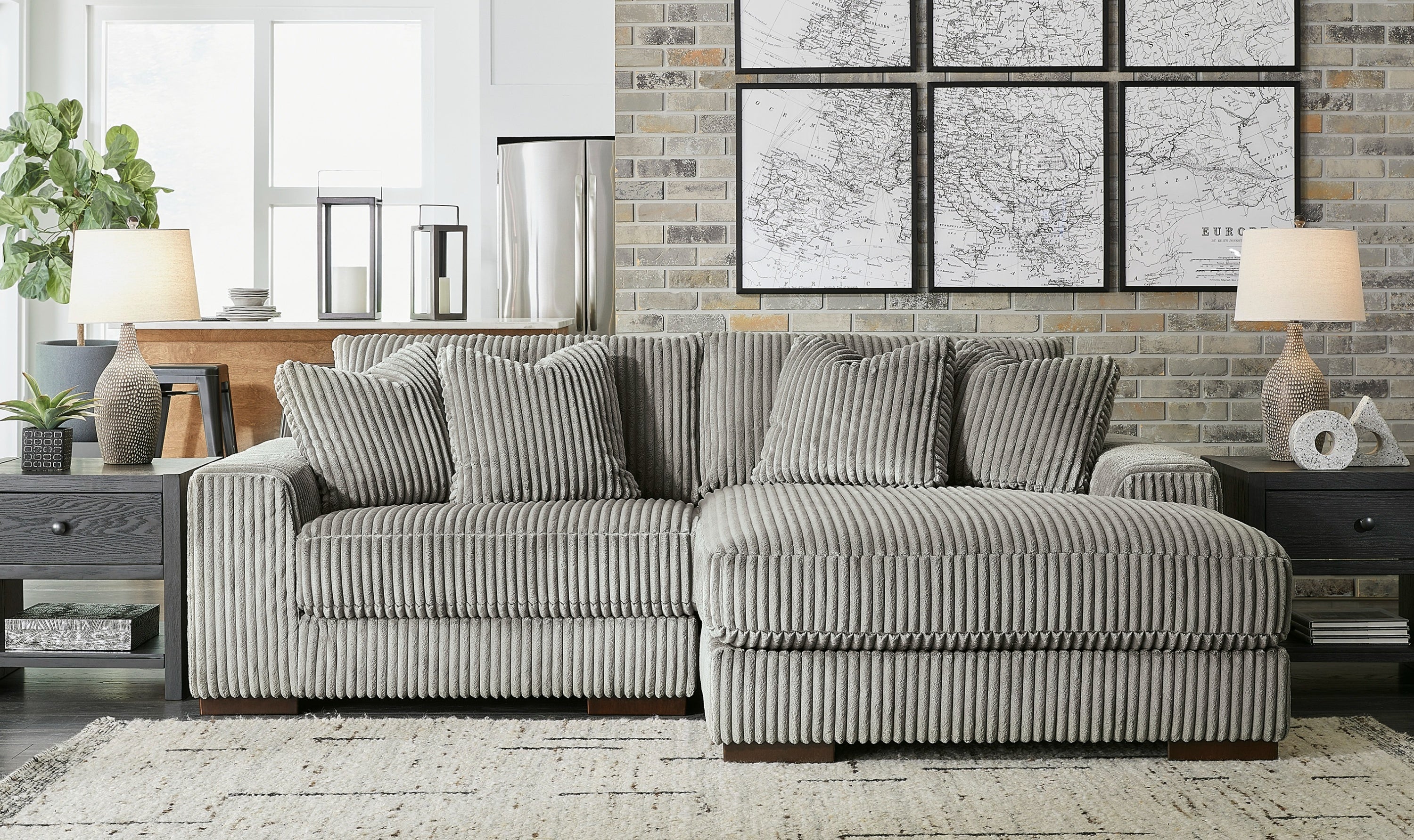 Modern Heritage Lindyn 2 Piece Fabric Sectional Sofa with Chaise Option-Jennifer Furniture