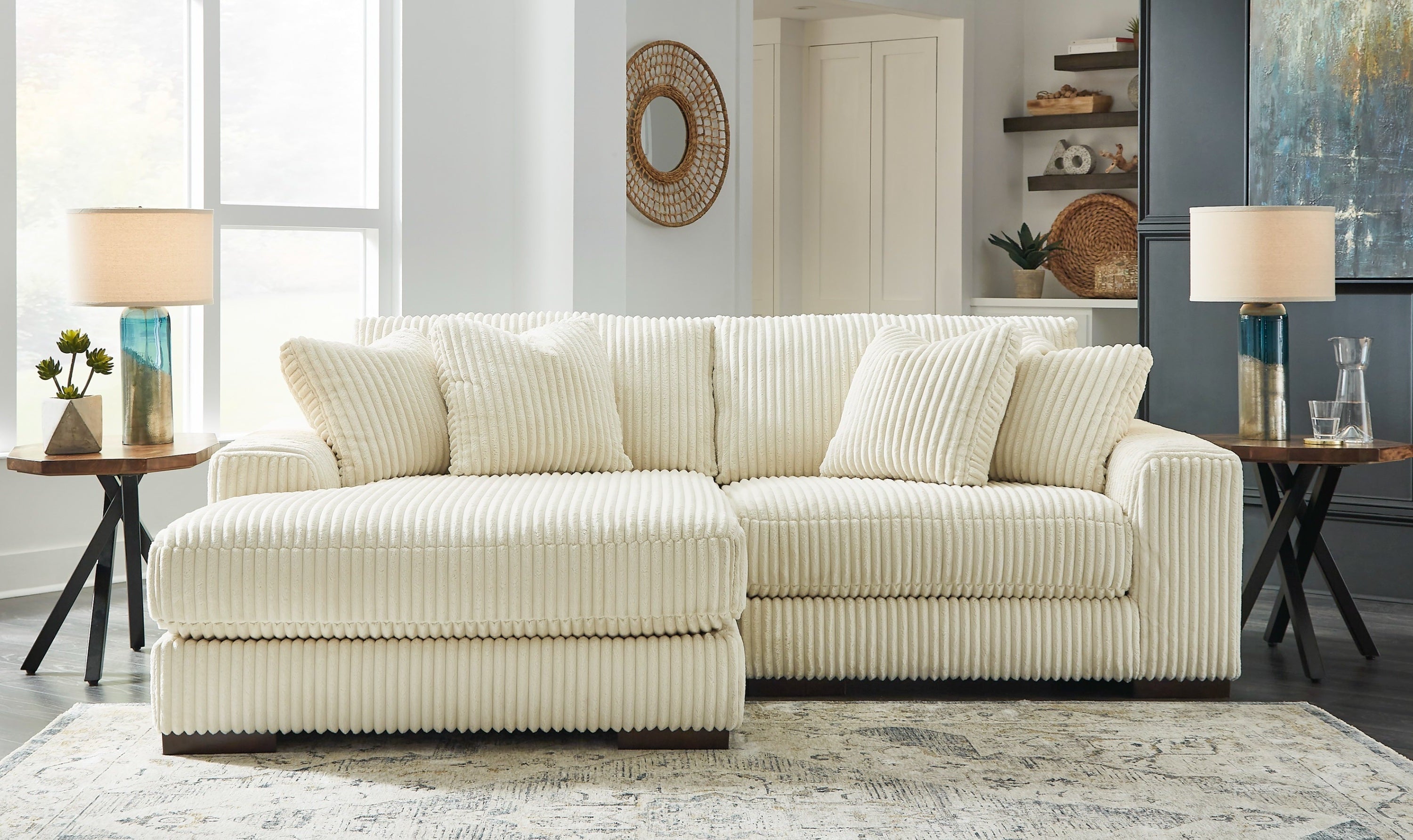 Modern Heritage Lindyn 2 Piece Fabric Sectional Sofa with Chaise Option-Jennifer Furniture