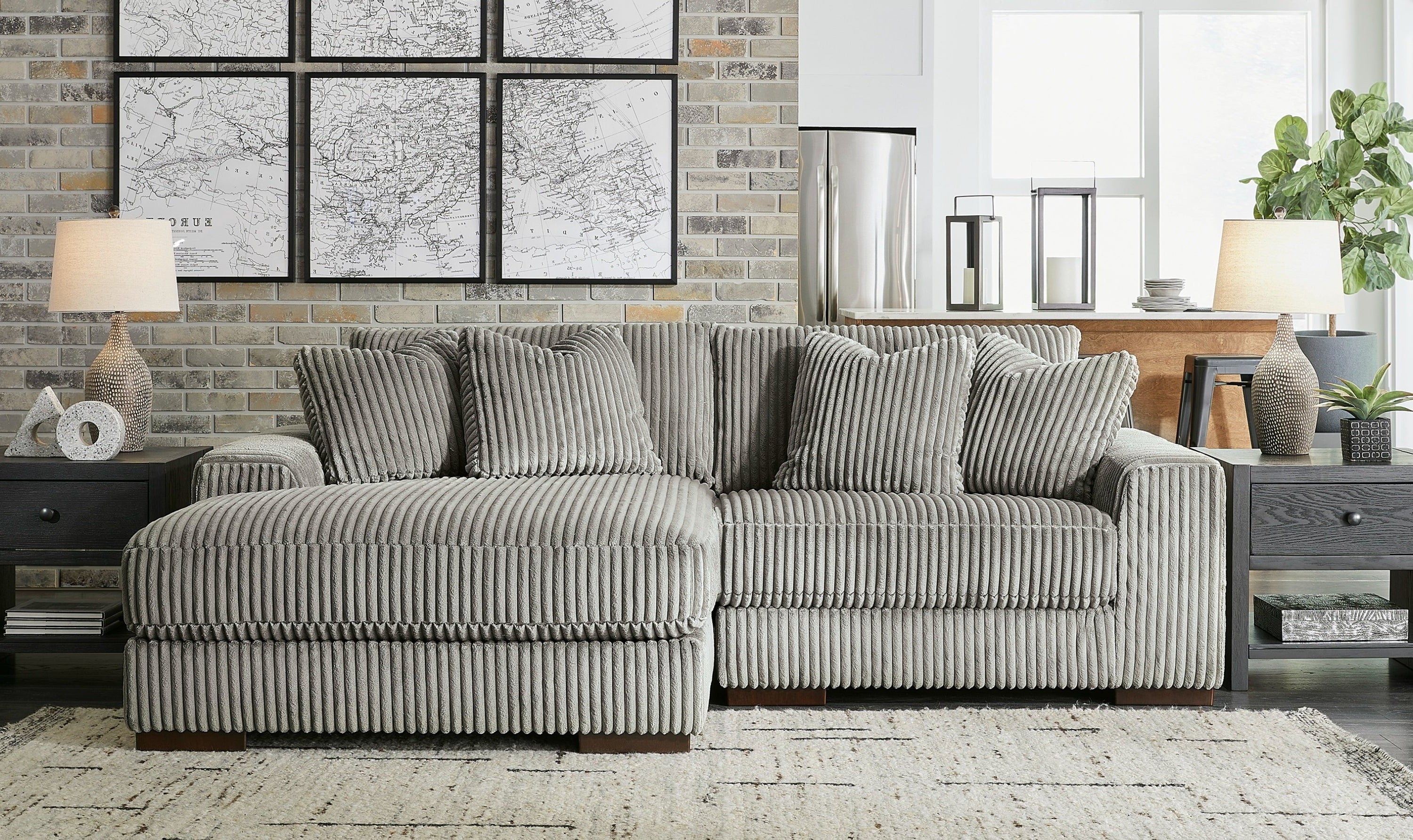 Modern Heritage Lindyn 2 Piece Fabric Sectional Sofa with Chaise Option-Jennifer Furniture