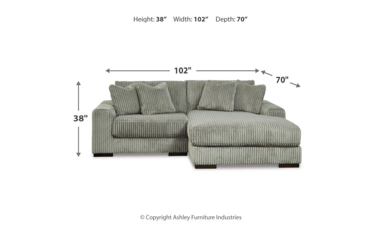 Modern Heritage Lindyn 2 Piece Fabric Sectional Sofa with Chaise Option