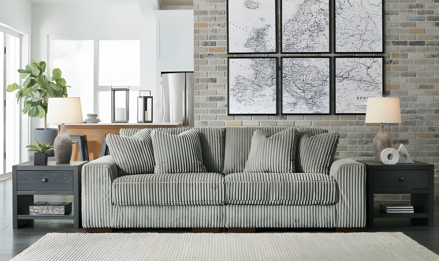 Modern Heritage Lindyn 2 Piece Fabric Sectional Sofa with Chaise Option