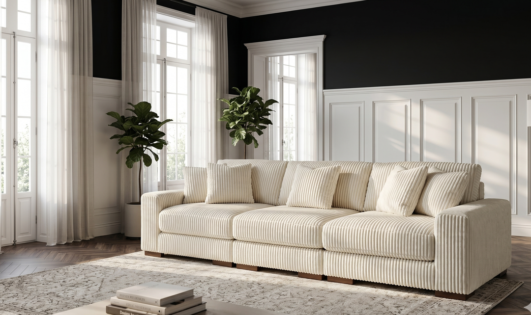 Modern Heritage Lindyn 3-Piece Stationary Fabric Sectional Sofa