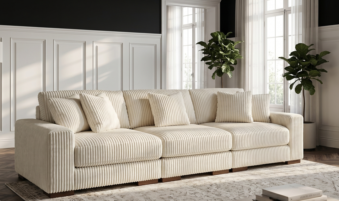 Modern Heritage Lindyn 3-Piece Stationary Fabric Sectional Sofa