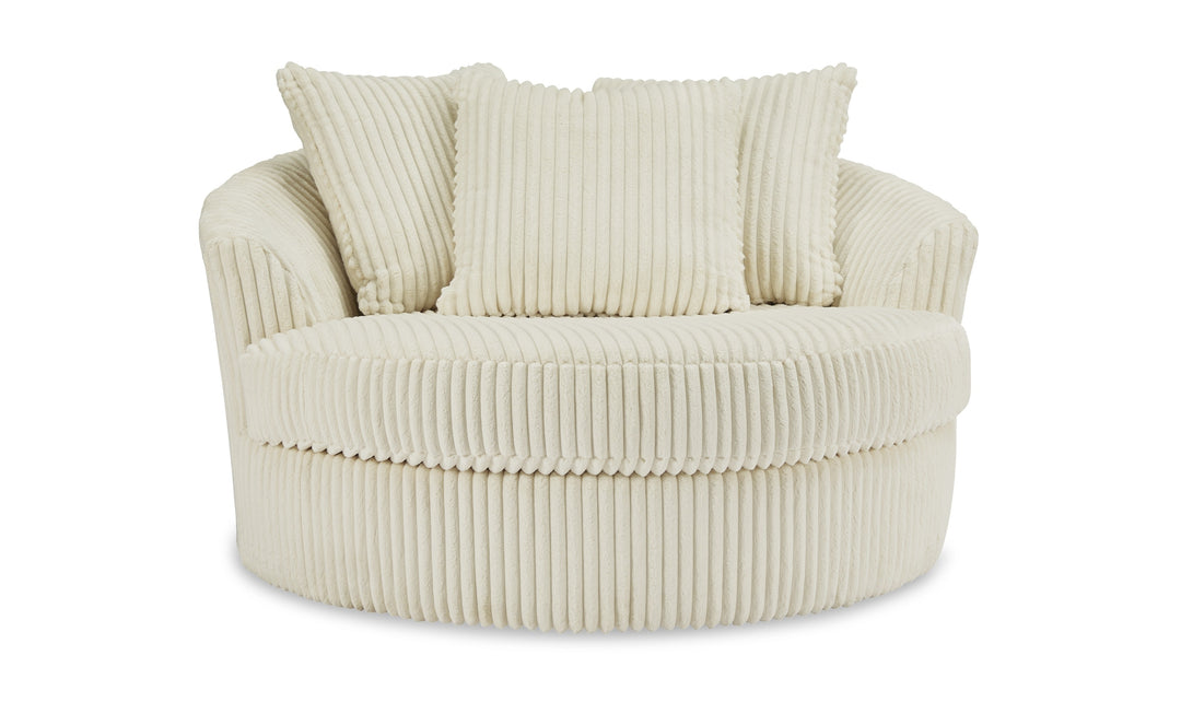 Modern Heritage Lindyn Round Oversized Swivel Accent Chair-Jennifer Furniture