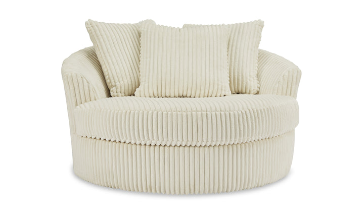Modern Heritage Lindyn Round Oversized Swivel Accent Chair-Jennifer Furniture