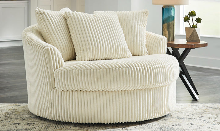 Modern Heritage Lindyn Round Oversized Swivel Accent Chair-Jennifer Furniture