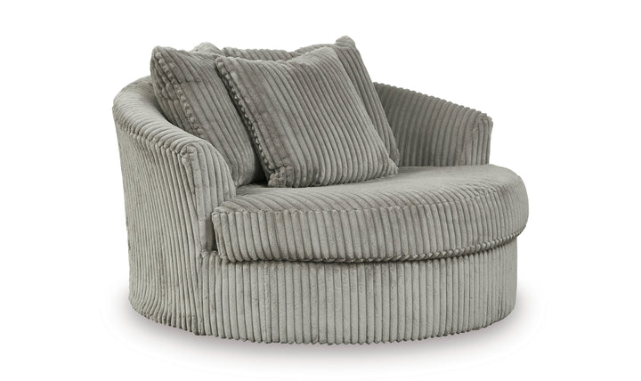 Modern Heritage Lindyn Round Oversized Swivel Accent Chair-Jennifer Furniture