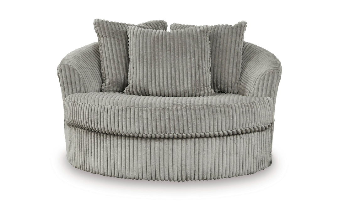 Modern Heritage Lindyn Round Oversized Swivel Accent Chair-Jennifer Furniture