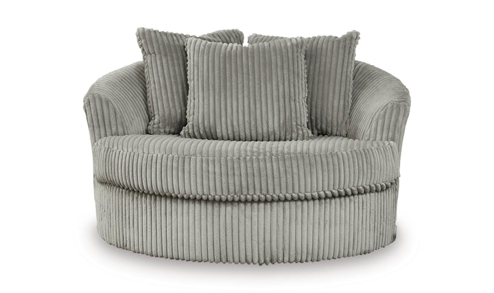 Modern Heritage Lindyn Round Oversized Swivel Accent Chair-Jennifer Furniture