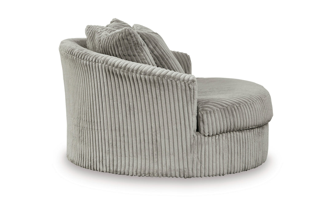Modern Heritage Lindyn Round Oversized Swivel Accent Chair-Jennifer Furniture
