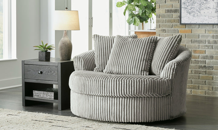 Modern Heritage Lindyn Round Oversized Swivel Accent Chair-Jennifer Furniture