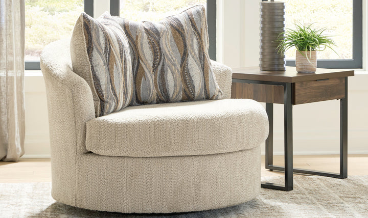 Modern Heritage Lofwood Fabric Swivel Accent Chair-Jennifer