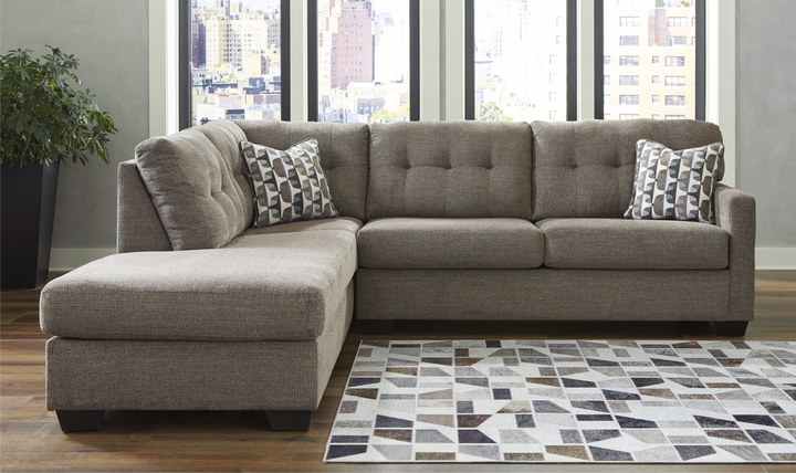 Modern Heritage Mahoney 2-Piece Full Sleeper Sectional with Chaise In Fabric-Jennifer Furniture