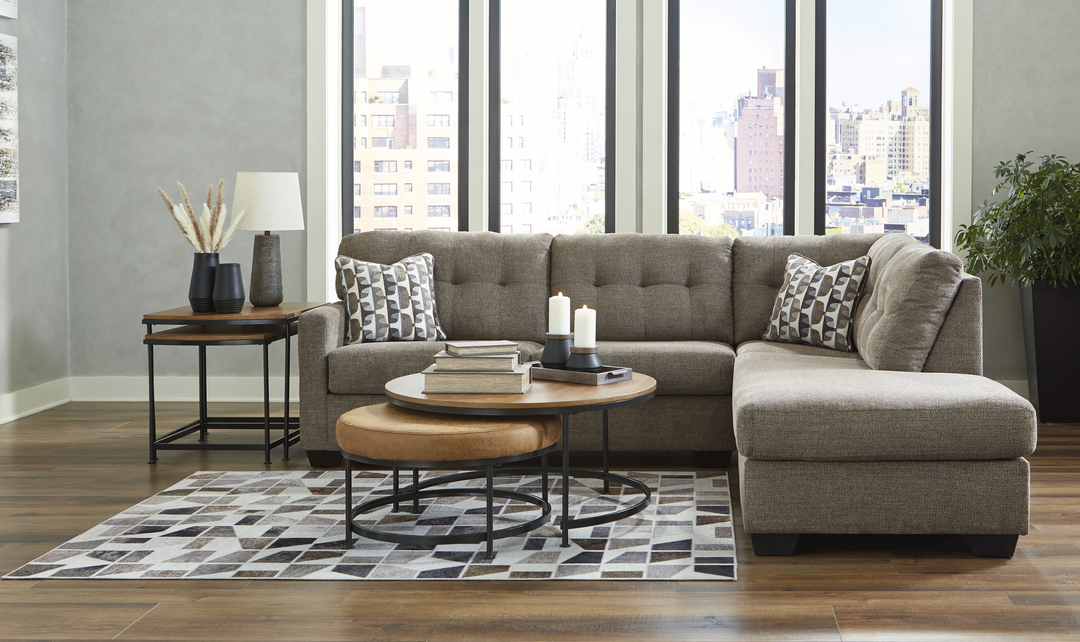 Modern Heritage Mahoney 2-Piece Full Sleeper Sectional with Chaise In Fabric