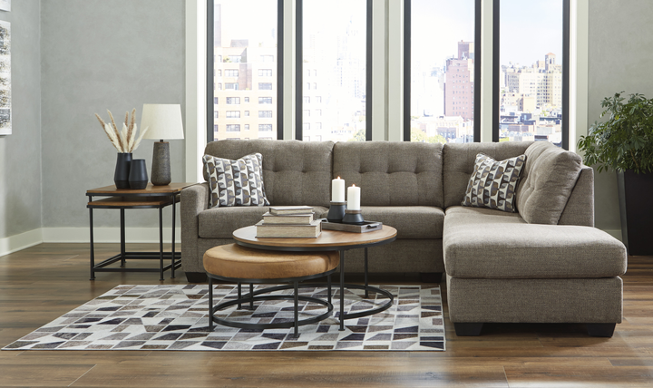 Modern Heritage Mahoney 2-Piece Full Sleeper Sectional with Chaise In Fabric