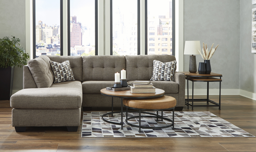 Modern Heritage Mahoney 2-Piece Full Sleeper Sectional with Chaise In Fabric