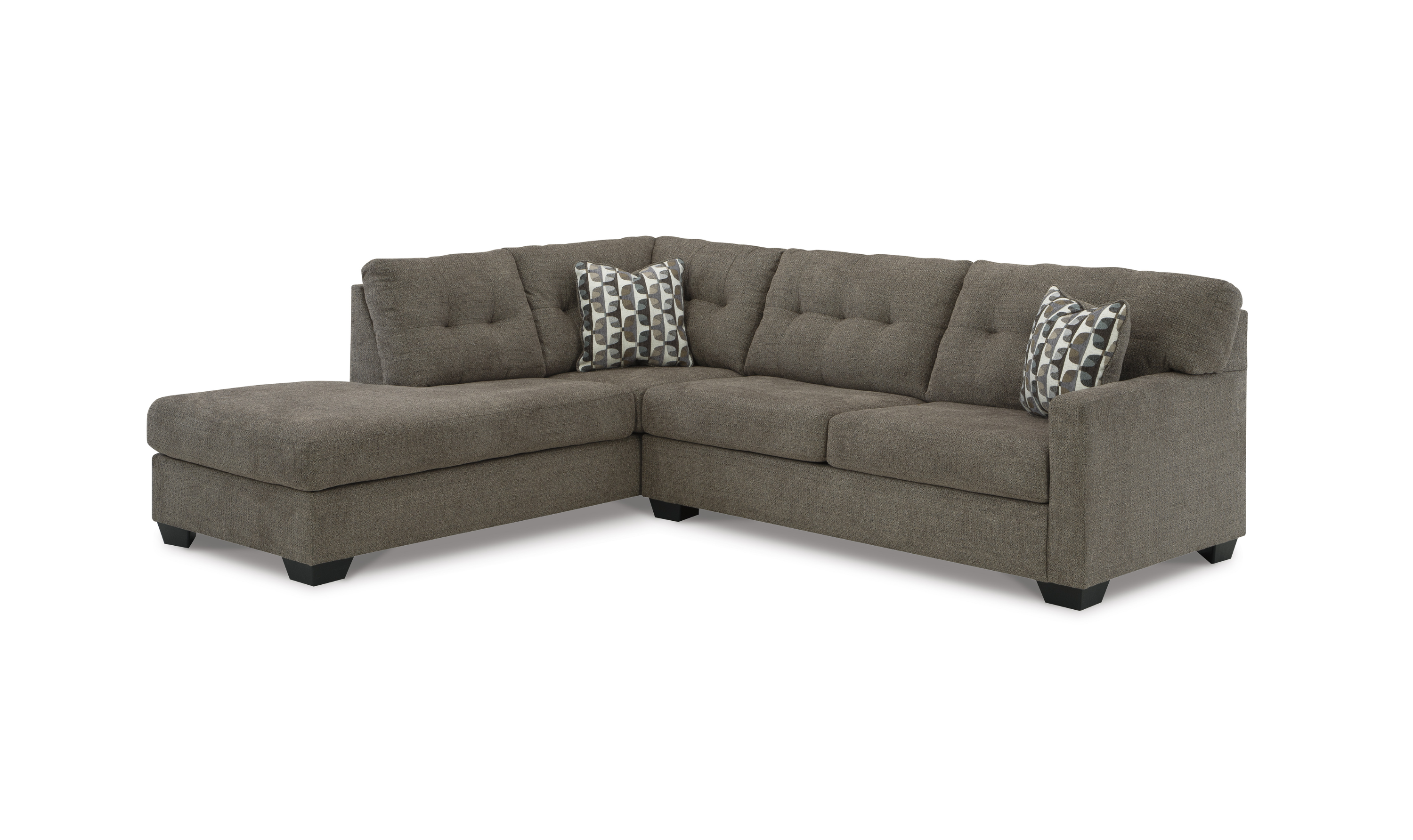 Modern Heritage Mahoney Fabric 2-Piece Full Sleeper Sectional with Chaise