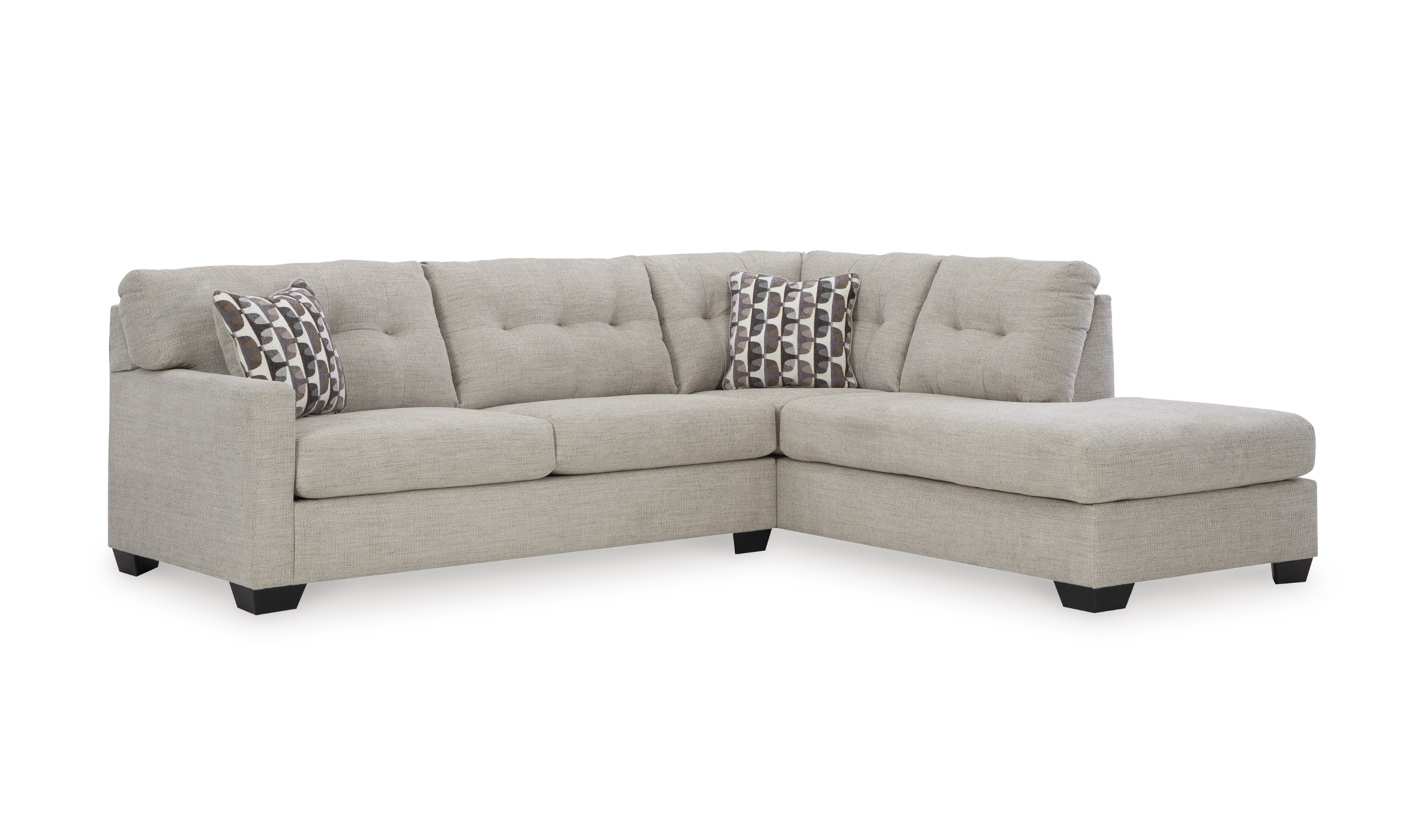 Modern Heritage Mahoney Fabric 2-Piece Full Sleeper Sectional with Chaise