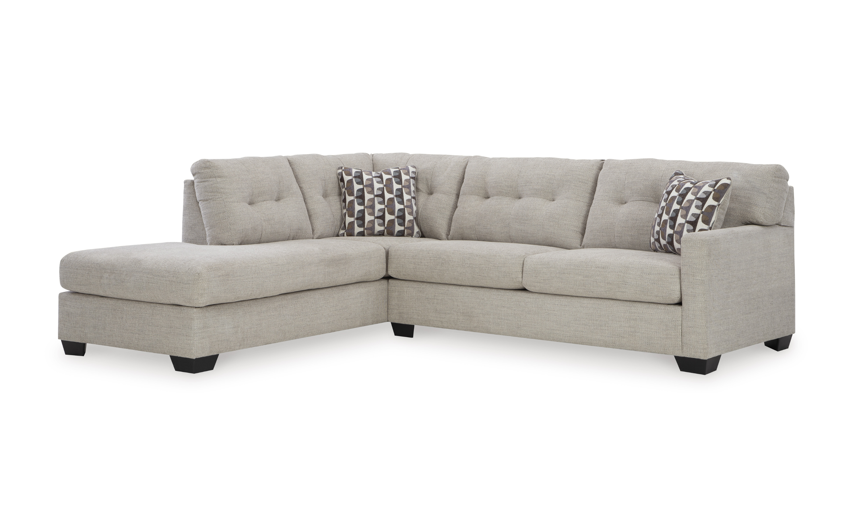 Modern Heritage Mahoney Fabric 2-Piece Full Sleeper Sectional with Chaise