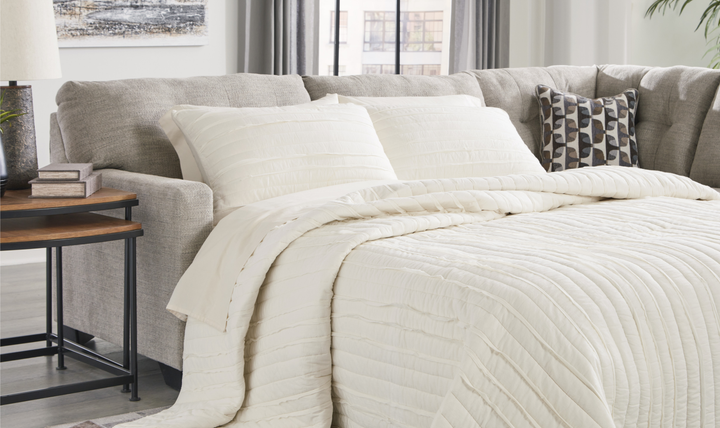 Modern Heritage Mahoney 2-Piece Full Sleeper Sectional with Chaise In Fabric-Jennifer Furniture