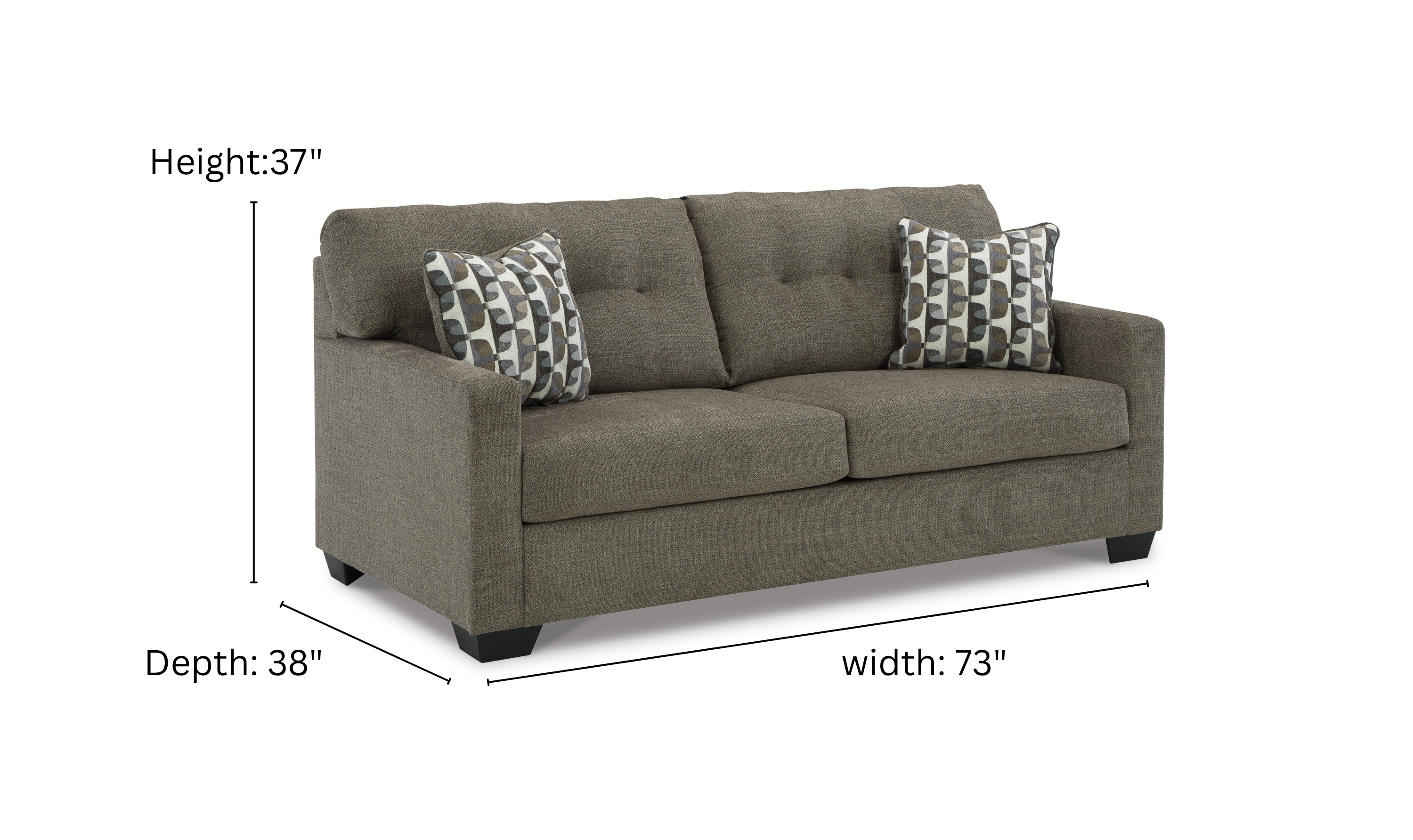 Modern Heritage Mahoney 2-Seater Fabric Full Sofa Sleeper