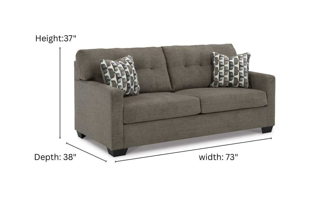 Modern Heritage Mahoney 2-Seater Fabric Full Sofa Sleeper With Accent Pillows