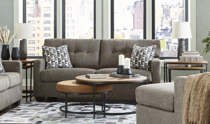 Modern Heritage Mahoney 2-Seater Fabric Full Sofa Sleeper With Accent Pillows