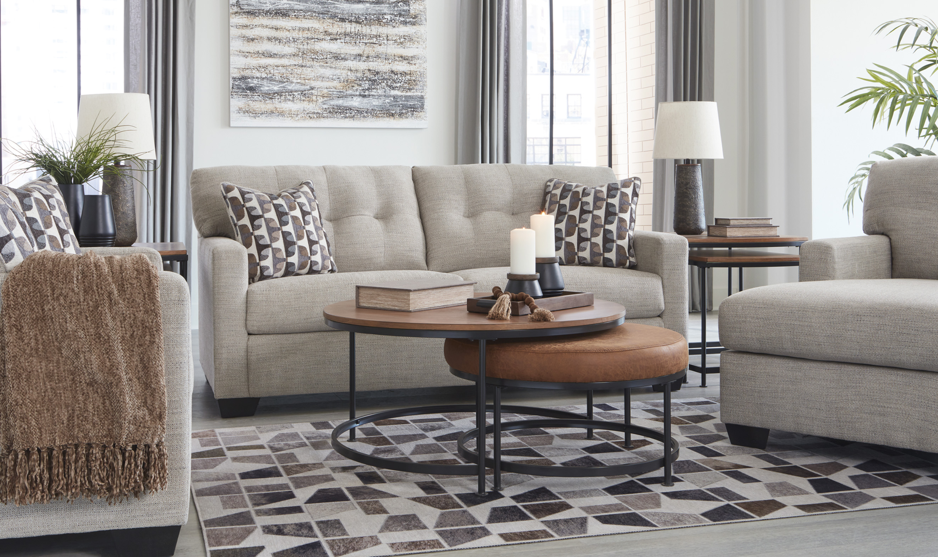 Modern Heritage Mahoney 2-Seater Fabric Full Sofa Sleeper