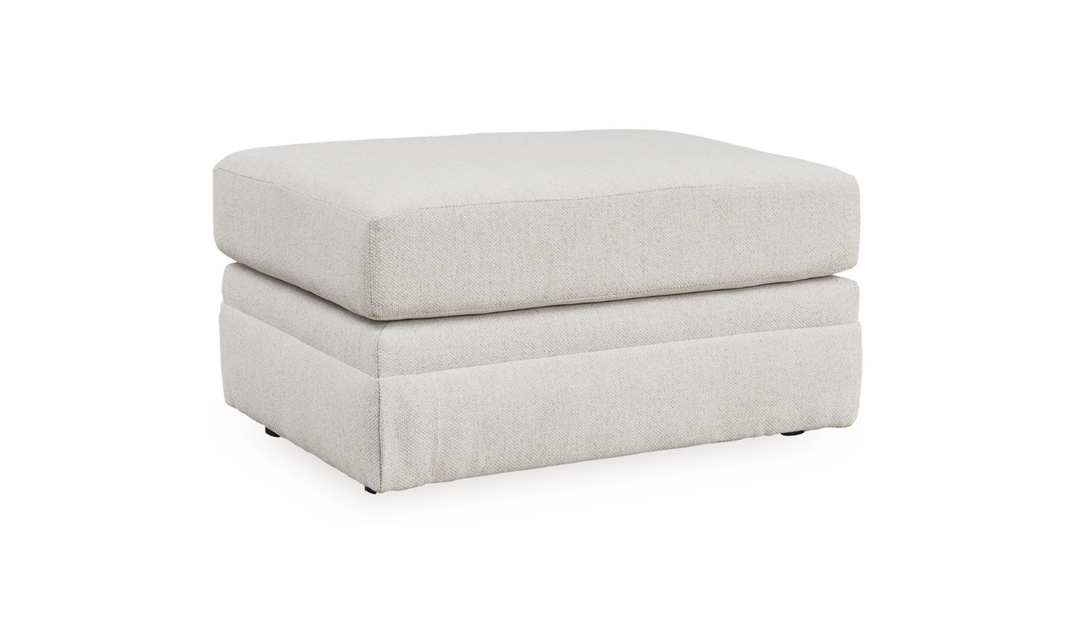 Modern Heritage Maitelynn Chalk Fabric Ottoman-Jennifer Furniture