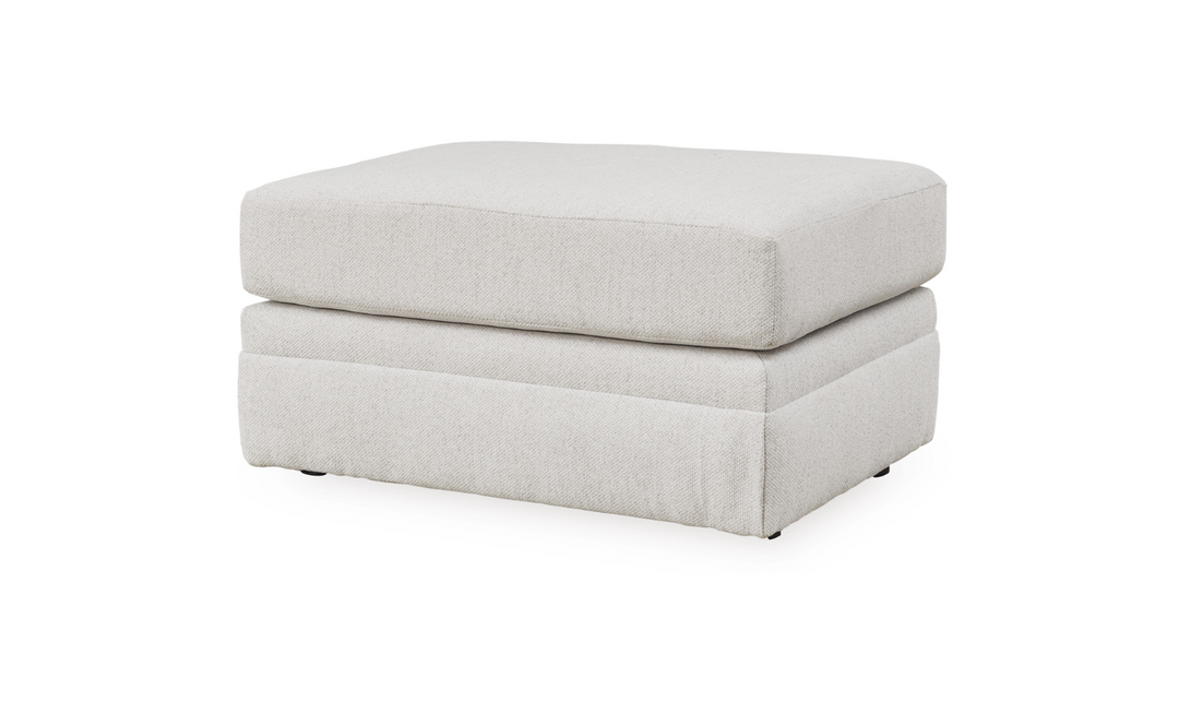 Modern Heritage Maitelynn Chalk Fabric Ottoman-Jennifer Furniture