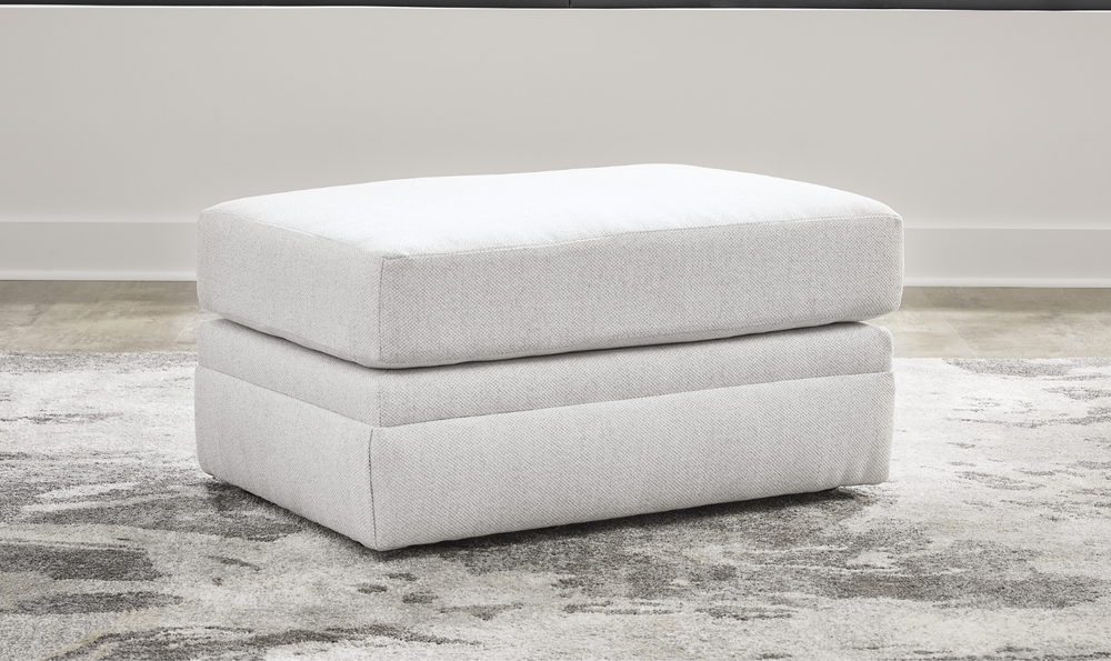 Modern Heritage Maitelynn Chalk Fabric Ottoman-Jennifer Furniture