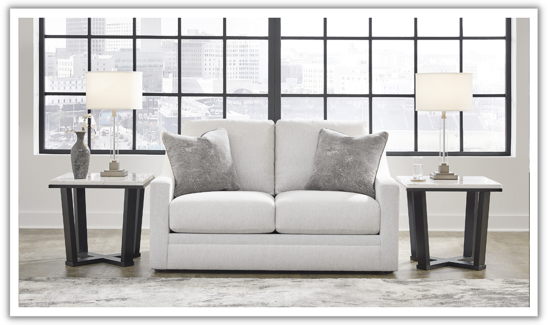 Modern Heritage Maitelynn Fabric Loveseat In Chalk-jennifer Furniture