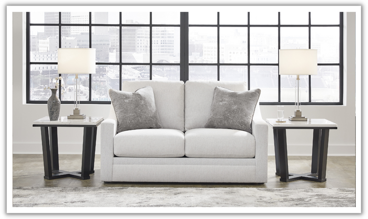Modern Heritage Maitelynn Fabric Loveseat In Chalk-jennifer Furniture