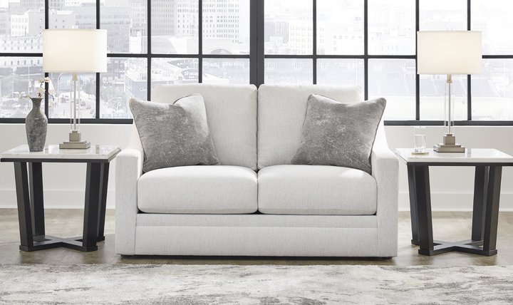 Modern Heritage Maitelynn Fabric Loveseat In Chalk-jennifer Furniture