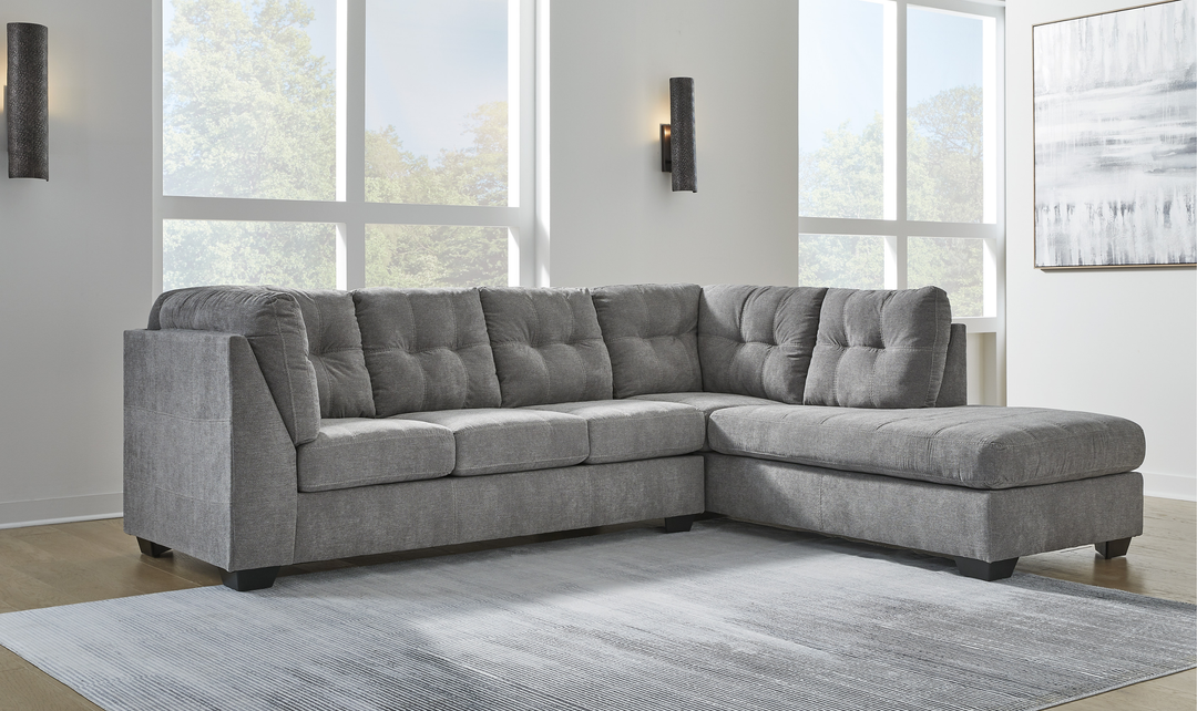 Modern Heritage Marleton 2-Piece Fabric Full Sleeper Sectional with Chaise-Jennifer Furniture