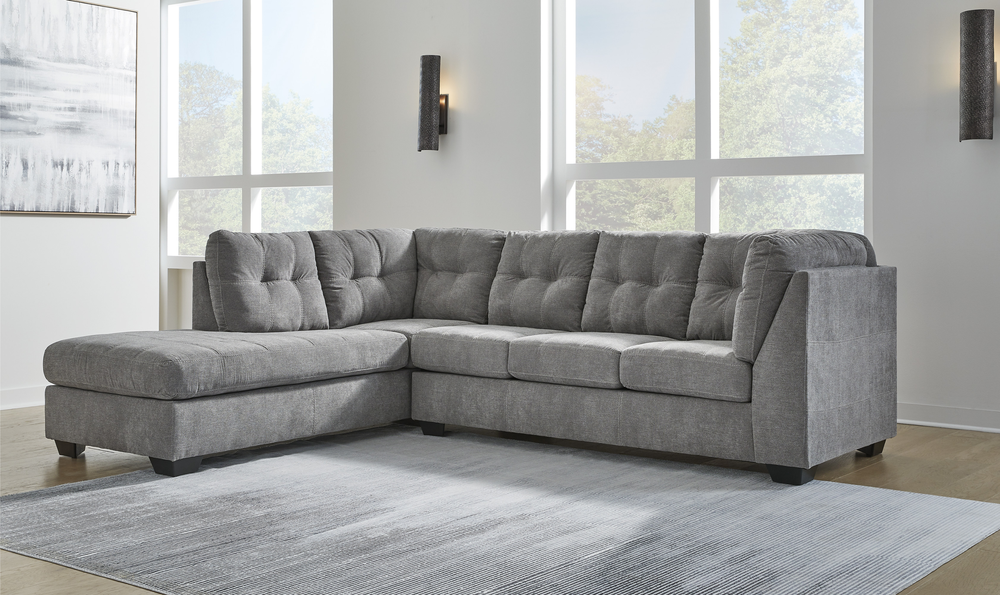 Modern Heritage Marleton 2-Piece Fabric Full Sleeper Sectional with Chaise-Jennifer Furniture