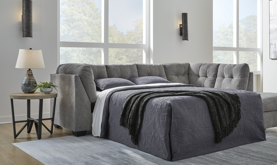 Modern Heritage Marleton 2-Piece Fabric Full Sleeper Sectional with Chaise-Jennifer Furniture