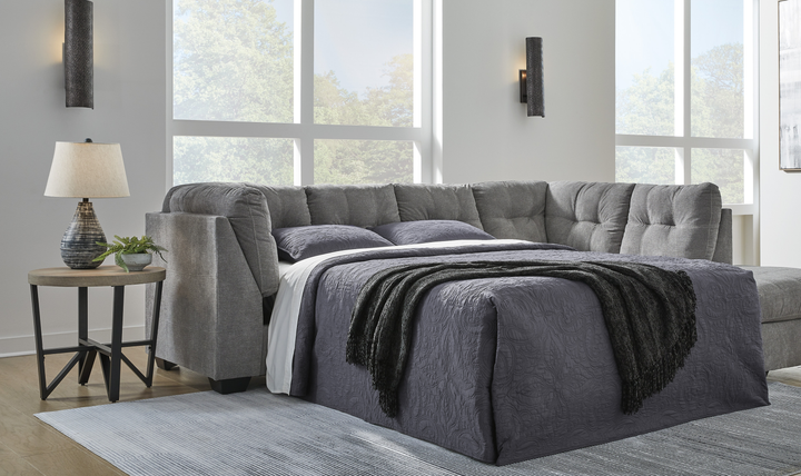 Modern Heritage Marleton 2-Piece Fabric Full Sleeper Sectional with Chaise-Jennifer Furniture