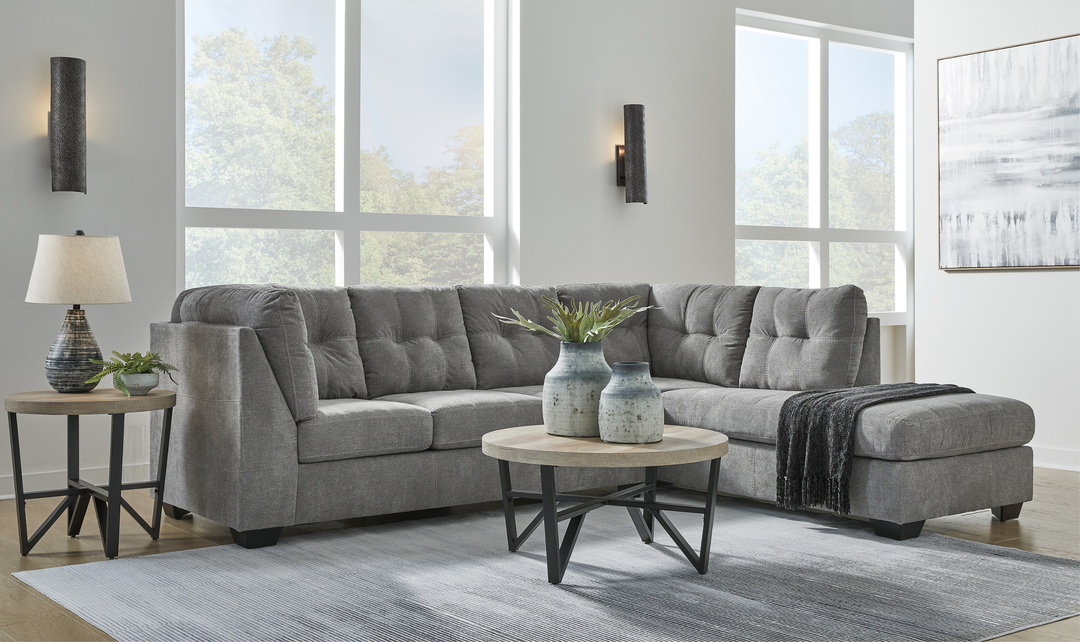 Modern Heritage Marleton 2-Piece Fabric Full Sleeper Sectional with Chaise-Jennifer Furniture