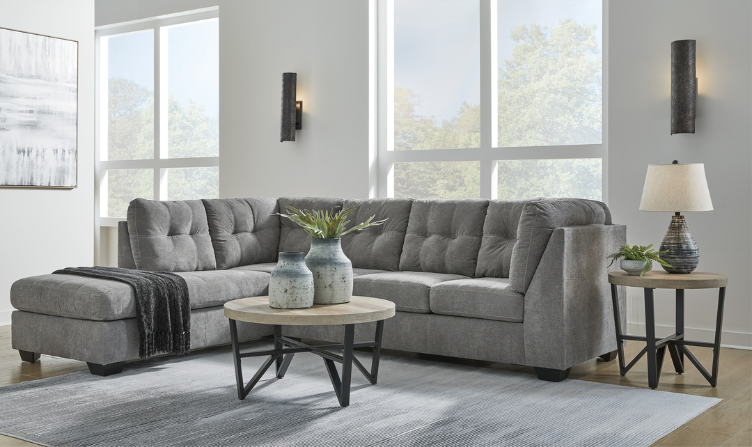 Modern Heritage Marleton 2-Piece Fabric Full Sleeper Sectional with Chaise-Jennifer Furniture