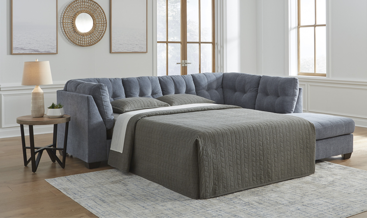 Modern Heritage Marleton 2-Piece Fabric Full Sleeper Sectional with Chaise-Jennifer Furniture