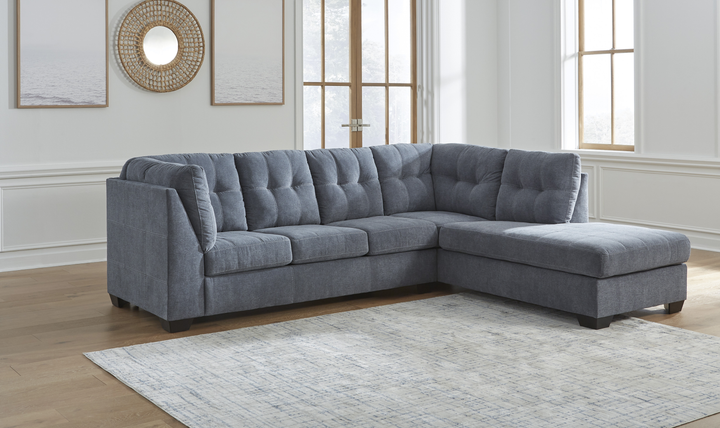 Modern Heritage Marleton 2-Piece Fabric Full Sleeper Sectional with Chaise-Jennifer Furniture
