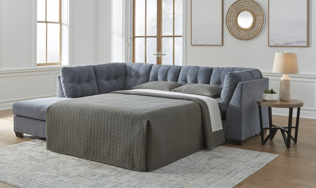Modern Heritage Marleton 2-Piece Fabric Full Sleeper Sectional with Chaise-Jennifer Furniture