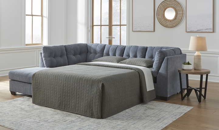 Modern Heritage Marleton 2-Piece Fabric Full Sleeper Sectional with Chaise-Jennifer Furniture