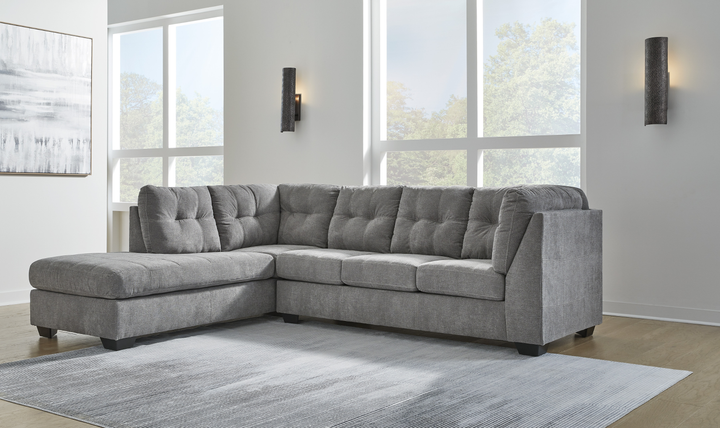Modern Heritage Marleton 2-Piece Tufted Fabric Sectional with Chaise - Jennifer Furniture