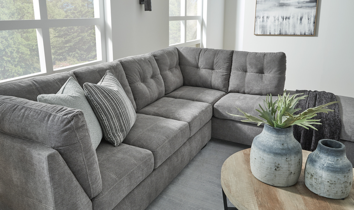 Modern Heritage Marleton 2-Piece Tufted Fabric Sectional with Chaise - Jennifer Furniture