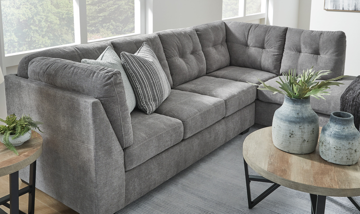 Modern Heritage Marleton 2-Piece Tufted Fabric Sectional with Chaise - Jennifer Furniture