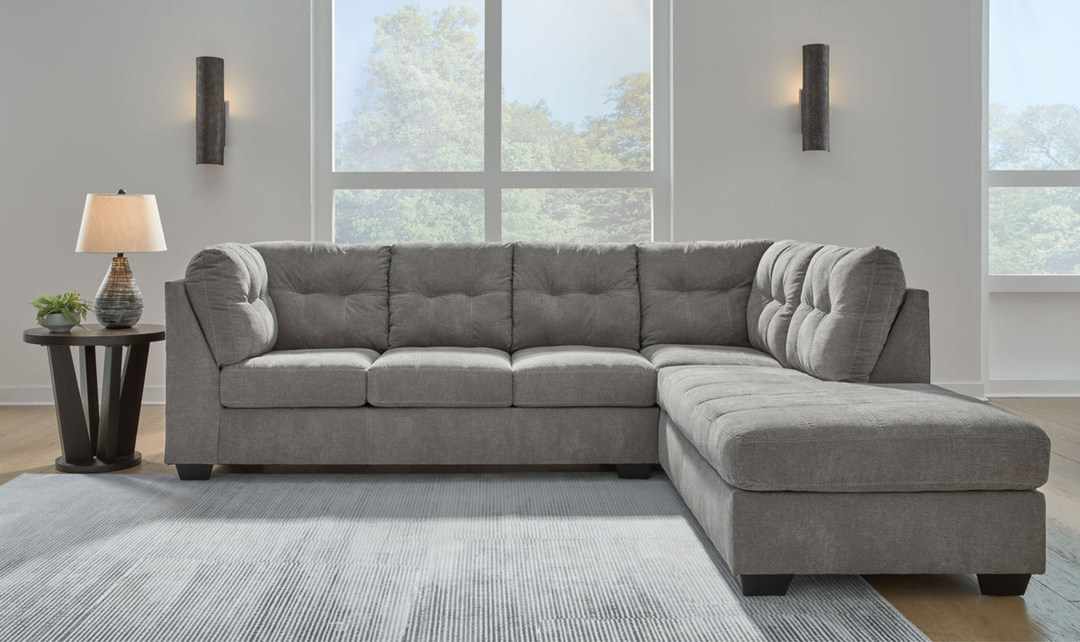 Modern Heritage Marleton 2-Piece Tufted Fabric Sectional with Chaise - Jennifer Furniture